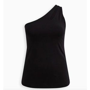 Torrid Black Foxy One‎ Shoulder Cutout Top Sz 6X